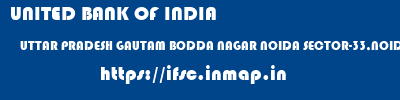 UNITED BANK OF INDIA  UTTAR PRADESH GAUTAM BODDA NAGAR NOIDA SECTOR-33,NOIDA  ifsc code